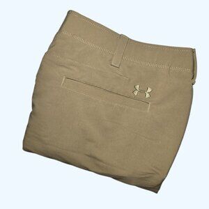 Under Armour Match Play Golf Shorts Men 42 Beige HeatGear Golfcore Preppy Tech